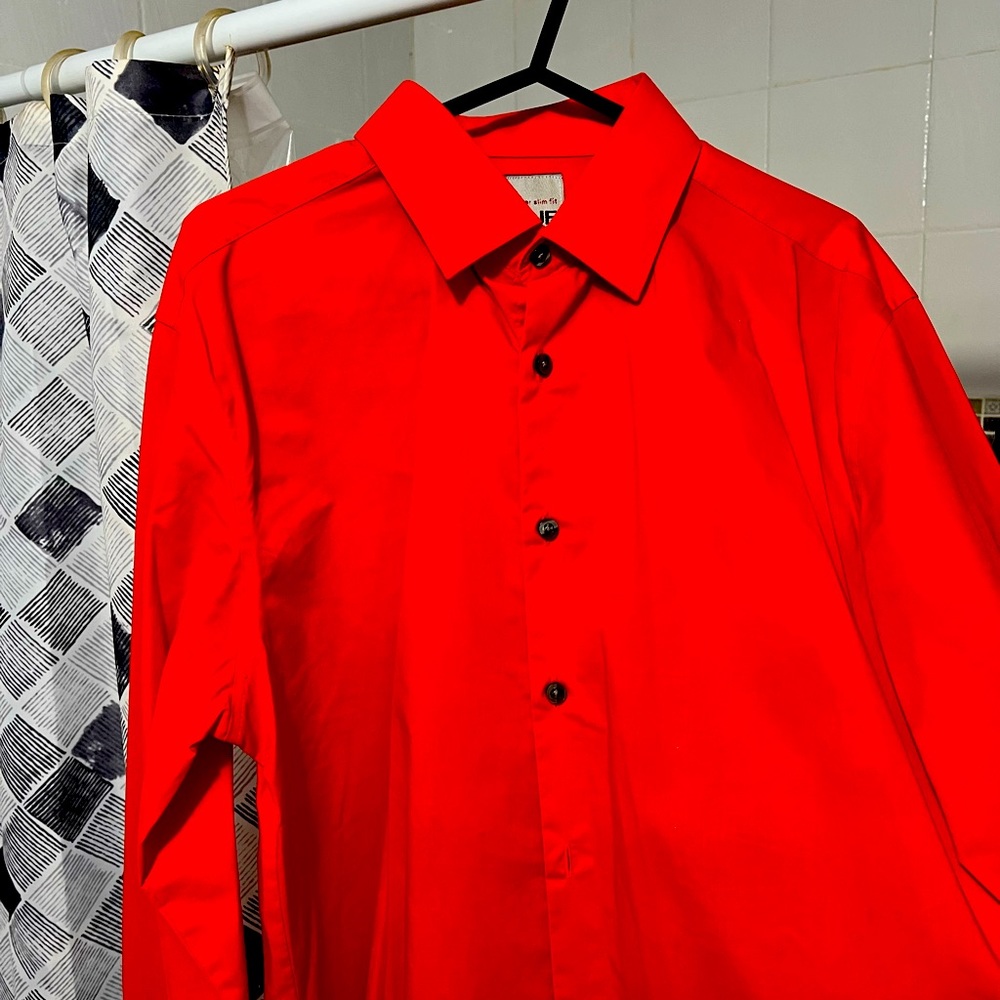 Red dress shirt
